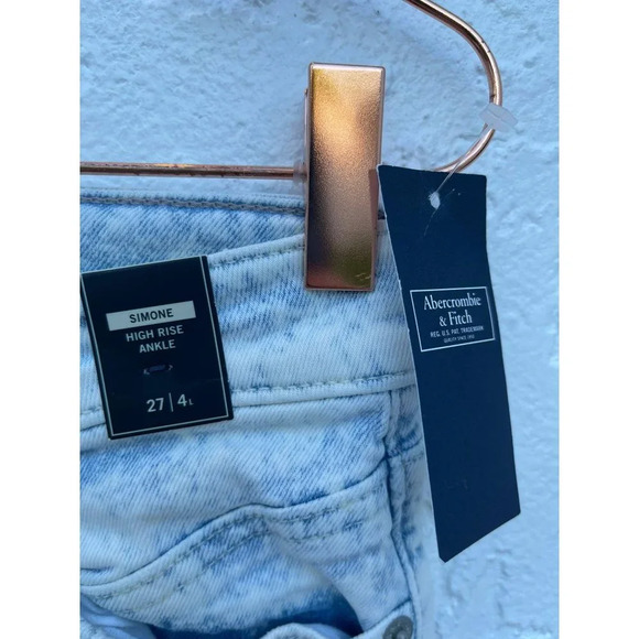 Abercrombie & Fitch Simone Womens High Rise Ankle Skinny Jeans Acid Wash Sz 27 - Picture 12 of 14